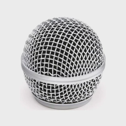 Globo para Microfone Metálico Cromado