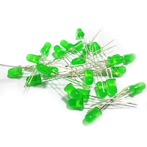 Led 5Mm - Verde - Comum - 20 Peças