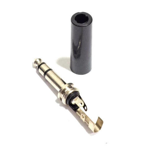 100un Plug P10 Stereo Plastico Sem Rabicho Para Soldar