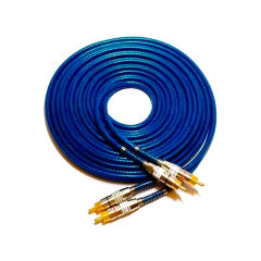 Cabo 2 RCA + 2 RCA Blindado 4Mm Dourado com Mola 5M - Casa das Correias | Correias de Toca Discos | Kit de Correias | Loja de Eletrônicos 
