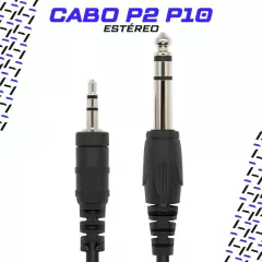 Imagem do Cabo P10 + P2 Stereo Profissional 3,0Mts Adaptador Mesa Som