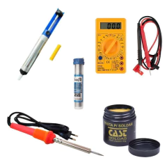Kit Ferro De Solda 30w + Estanho, Sugador, Pasta, Multímetro
