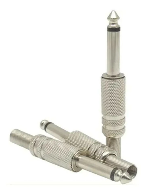 Kit 10 Un do Plug P10 Mono Metálico Com Rabicho