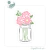 stencil para Biscoito Mason Jar com Flores Meu Estêncil