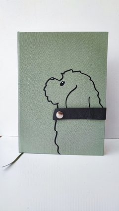 caderno coleiras - Shih-tzu verde claro