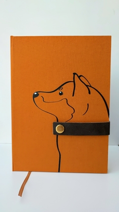 caderno coleiras -shiba mostarda