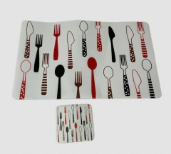 Individual + Posa Vaso x 6 Unidades De 30 x 45 cm Estampados City Blanco en internet