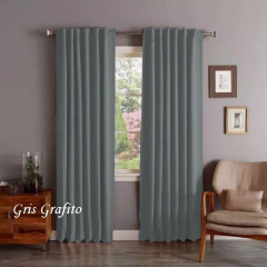 Imagen de Juego De Cortinas Blackout Textil Presillas Ocultas 210cm Largo