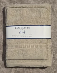 Juegos De Toalla Y Toallon Liso Con Guarda Grid 100% Algodon 500Gramos Jean Cartier - BLANCO-SANJUSTO
