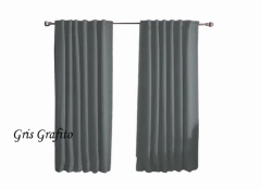 Juego De Cortinas Blackout Textil 150cm Largo Presillas Oculta - tienda online