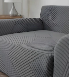 Funda de sillon rayada 1 cuerpos City Blanco - tienda online
