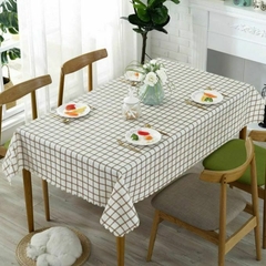 Mantel Simil Lino Cuadrille 150x250CM City Blanco - tienda online