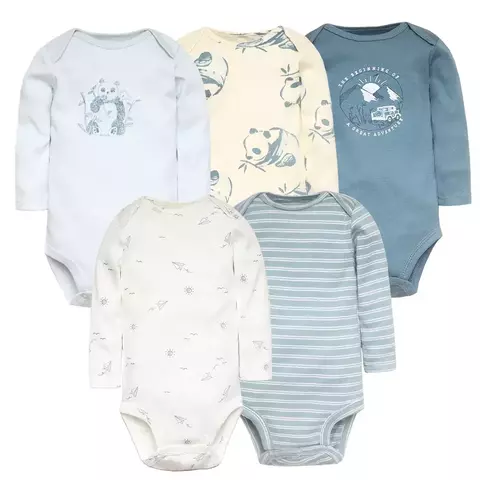 Body para bebé, conjunto de ropa para recién nacido de 5 piezas, ropa para niña pequeña, monos 100% de algodón suave para bebé, monos para bebé de dibujos animados