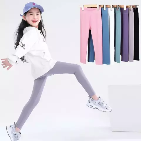 Otoño sólido chico Leggings chica medias finas pantalones de chándal 2 + y niño Casual pantalones hasta el tobillo primavera niño pantalones cortos ajustados