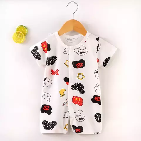 Ropa de bebé recién nacido, mono de dibujos animados de Mickey, niña y niño, ropa de una pieza de manga corta, disfraz para niño pequeño, pelele, mono infantil de Disney