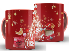 Caneca Feliz Natal 325ml Xícara Porcelana + Caixa Presente - Canecas Personalizadas - Caneca Rei