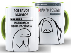 Caneca Flork Paciência 325ml Xícara Porcelana + Caixa Presente na internet