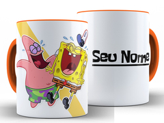 Caneca Bob Esponja 325ml Xícara Porcelana + Caixa Presente - comprar online