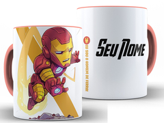 Caneca Homem de Ferro 325ml Xícara Porcelana Vingadores Heróis Marvel + Caixa Presente - Canecas Personalizadas - Caneca Rei