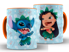 Caneca Lilo Stitch Minimalista 325ml Xícara Porcelana + Caixa Presente