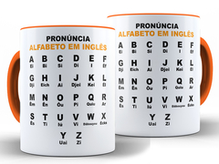 Caneca Alfabeto Em Inglês Pronúncia 325ml Xícara Porcelana + Caixa Presente - comprar online