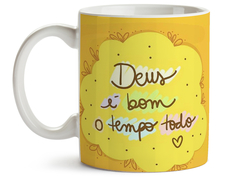 comprar-caneca-personalizada-Deus é bom-xicara-porcelana-ceramica