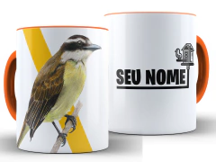 Caneca Bem Te Vi Pássaros 325ml Xícara Porcelana + Caixa Presente