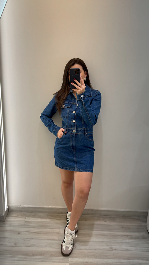 Vestido curto jeans - comprar online