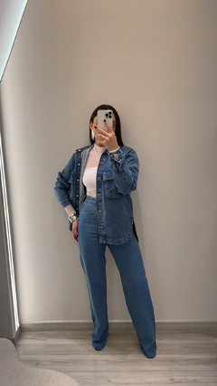 CAMISA OVER JEANS MÉDIA CAROL - comprar online