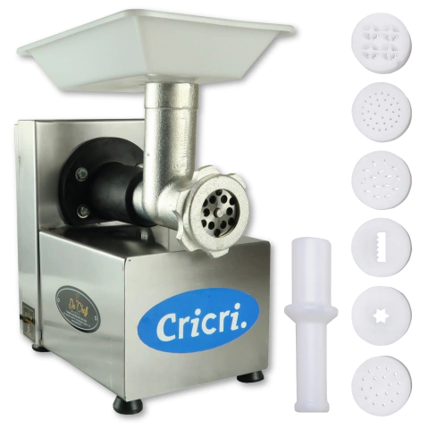 Moedor De Carne Elétrico e Extrusor de Massas Inox Do Cheff Cricri