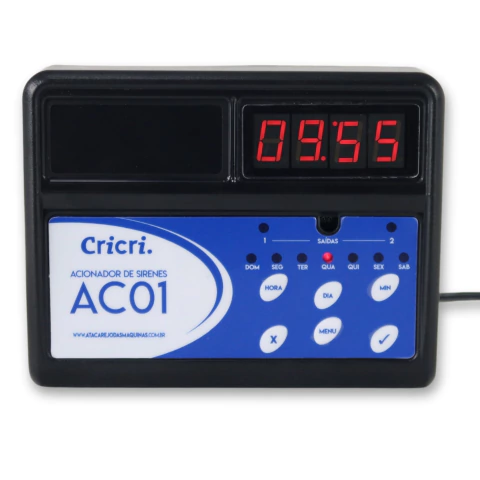 Acionador de Sirene Escolar Cricri AC01 Relógio de Escola