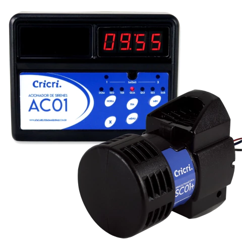 Sirene Escolar com Acionador Automático Cricri Sinal Escola