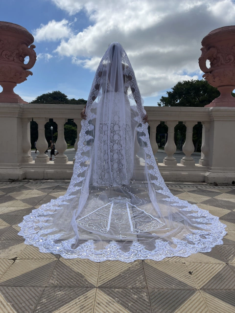 Véu orquídea+ nossa senhora. - comprar online