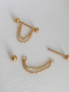 Barbell reto (PAR) banhado 16mm. Aço cirúrgico - comprar online