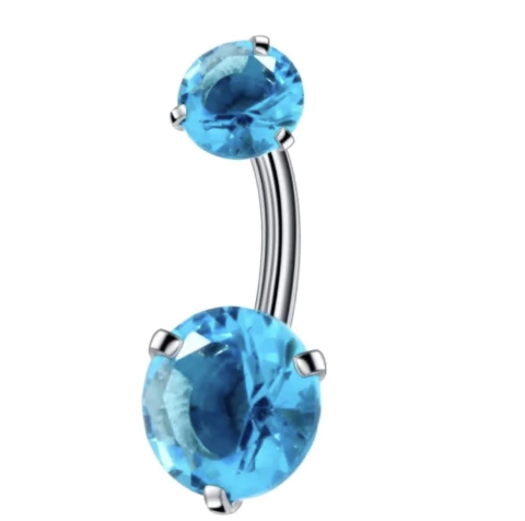Bananabell aço cirúrgico zircônia azul claro.