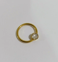 Captive titânio zircônia 10mm gold (pedra 4mm) - atacadowwpiercings