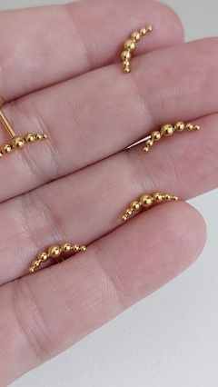 Labret titânio esferas PVD gold, 8mm. - atacadowwpiercings