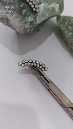 Cluster titânio pedras zircônia. Haste 8mm - loja online
