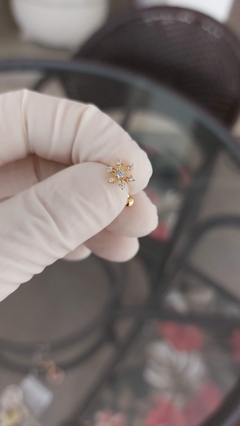 Barbell curvo banhado 8mm flor. - atacadowwpiercings