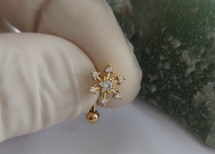 Barbell curvo banhado 8mm flor.