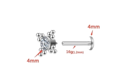 Labret titânio zircônia e esferas, 8mm, rosca interna. na internet