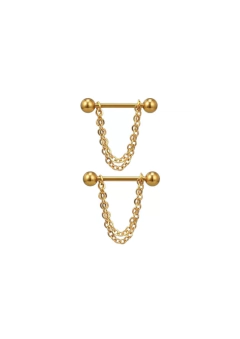 Barbell reto (PAR) banhado 16mm. Aço cirúrgico