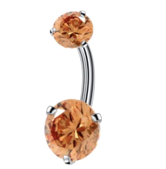 Bananabell aço cirúrgico zircônia champanhe