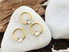 Captive titânio 8mm zircônia gold (pedra 4mm) - atacadowwpiercings