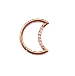 Segmento titânio lua 8mm rosé gold