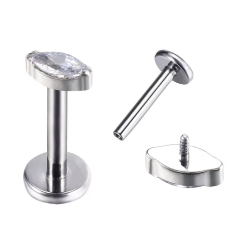 Labret gota titânio 8mm rosca interna