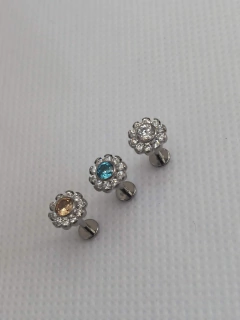 Labret titânio zircônia AZUL 8mm - loja online