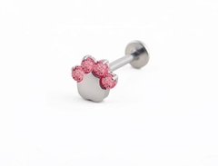Labret titânio patinha zircônia rosa claro 8mm