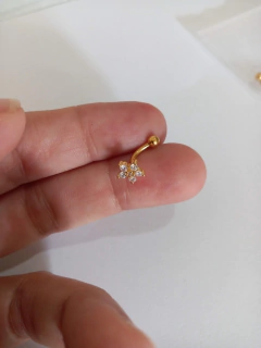 Barbell curvo banhado 8mm flor. - comprar online