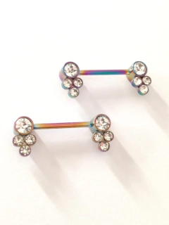 Piercing mamilo aço arco íris O PAR 16mm - comprar online